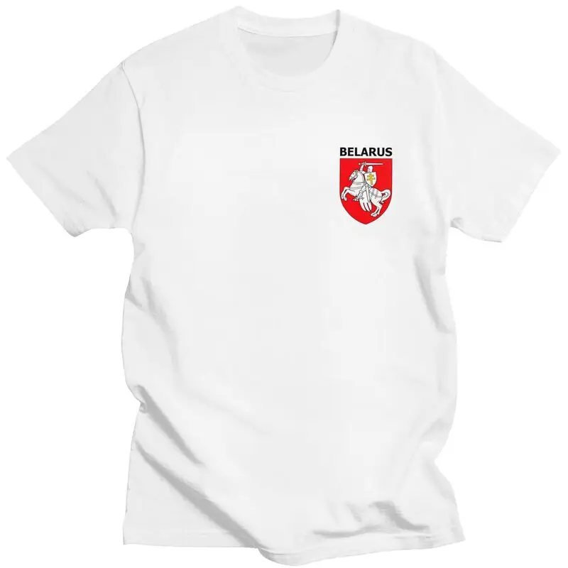 Custom Male Belarus Pogonya Flag T Shirts Short Sleeve Cotton T-shirt Leisure Protest Symbol Belarusian People Tee Clothes