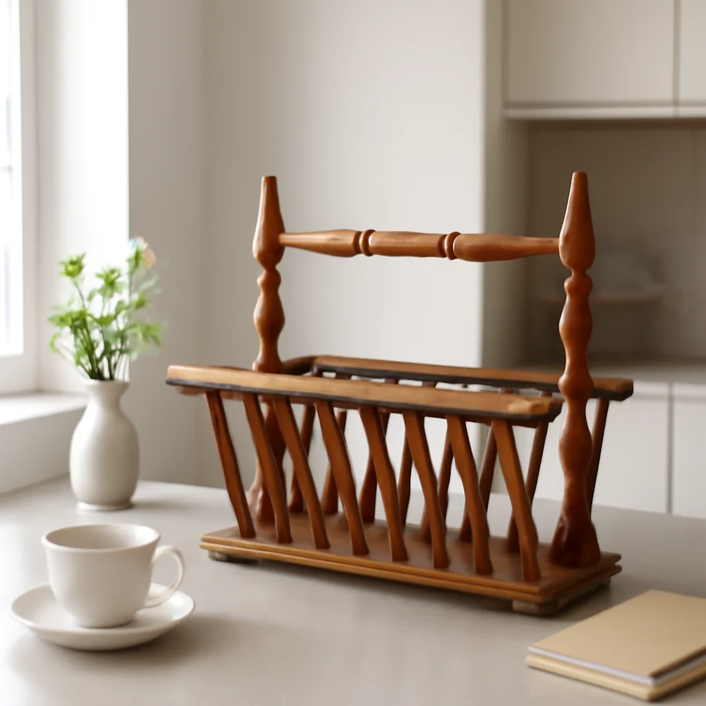 

Solid Wood Storage Rack French Retro Living Room Magazine Stand Shooting Props Decoration Frame Hand Drain Basket