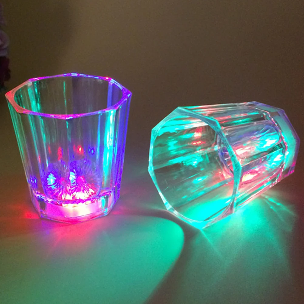 

14 pcs Led Octagon Cup Flashing Light Water Induction Colorful Drinking Cup For Party Wedding Bar Outdoor Camping