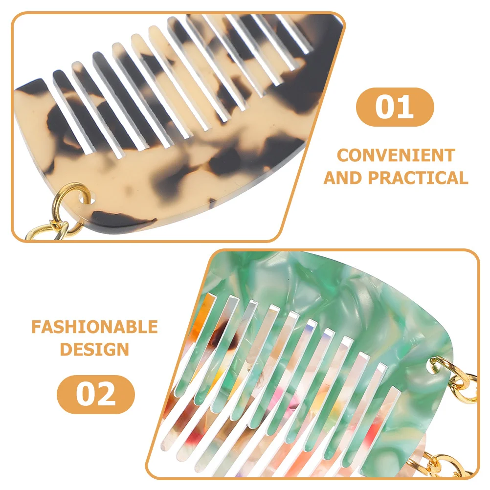 

4Pcs Mini Comb Keychains Travel Pocket Hair Combs Wide Tooth Detangling Combs Convenient Comb Keychain Creative Keychain