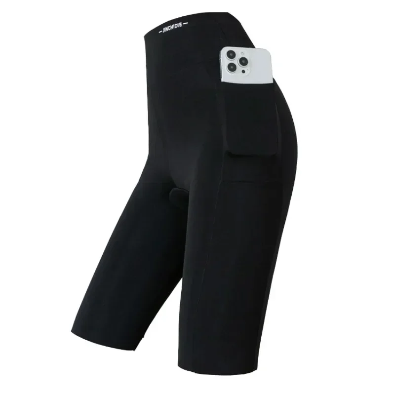 Big Size Leggings Women Sports Shark Shorts with Pocket Stretchy High Waist Hip Lift Workout Running Quick-drying Gym Shorts
