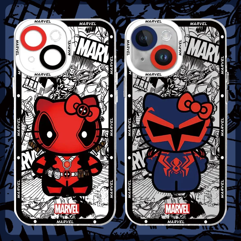 Spider Man Hello Kitty Case For Xiaomi POCO F6 X6 Pro 13T 12T 11T 10T 14 13 12 11 Lite 5G NE X3 NFC X5 X4 GT F3 F4 F5 M6 M5S C65