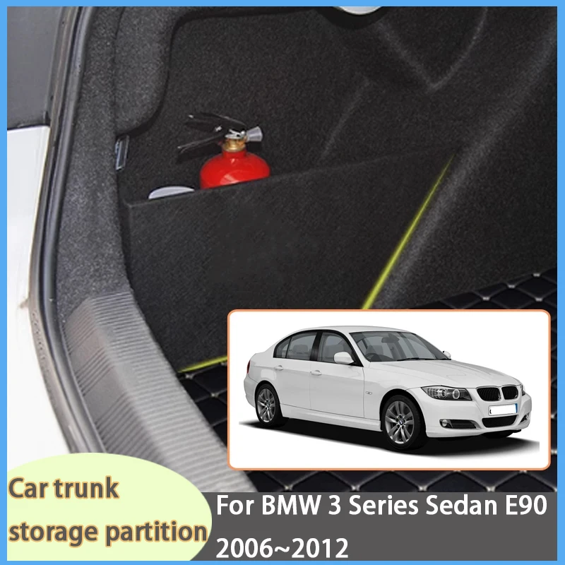 

For BMW 3 Series Sedan E90 2006~2012 11 MK5 Car Organizer Trunk Side Partition Trunk Interior Storage Box Parts