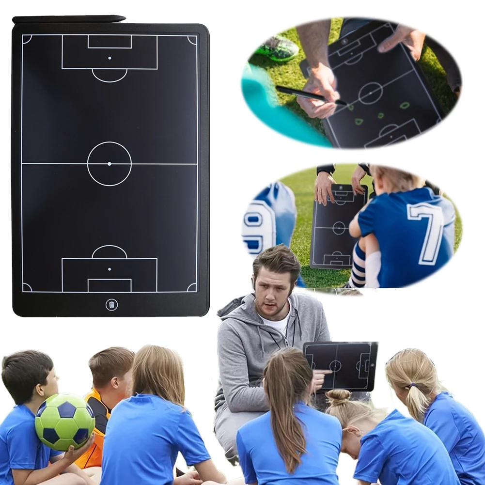 16 Inch LCD Electronic Football Coach Board with Pen Strategy Marker Board Soccer Strategy Board for Soccer Training Equipment