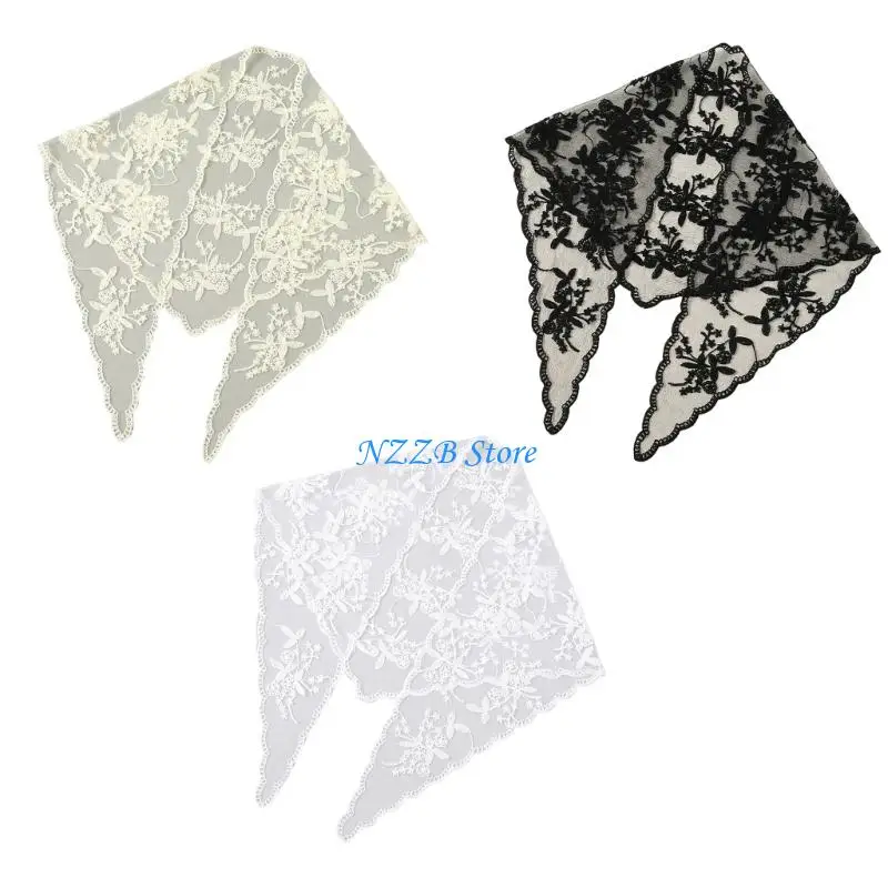 

T21F Elegant Lace Head Wrap Womens Fashion Accessory Outdoor Daily Use
