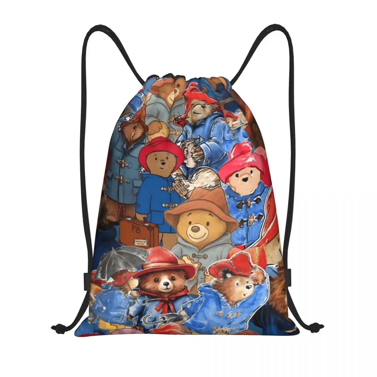 

Милый рюкзак Paddington с бурым медведем на шнурке, спортивный рюкзак для спортзала, водонепроницаемые сумки на шнурке для тренировок