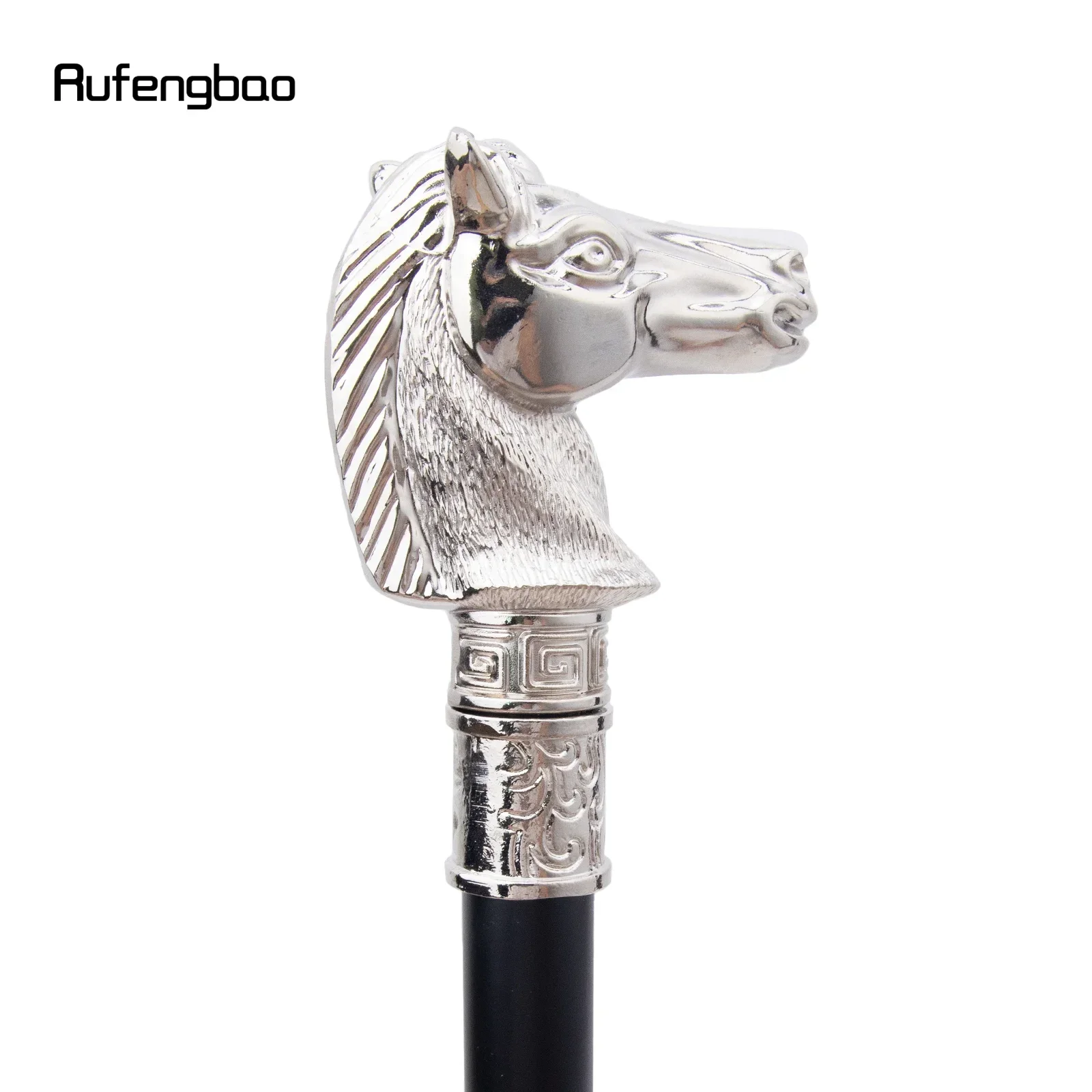 الأبيض سباق الحصان الخشن رئيس الحيوان موضة عصا للمشي ديكور Cospaly حفلة عصرية عصا للمشي Crosier 93 سنتيمتر