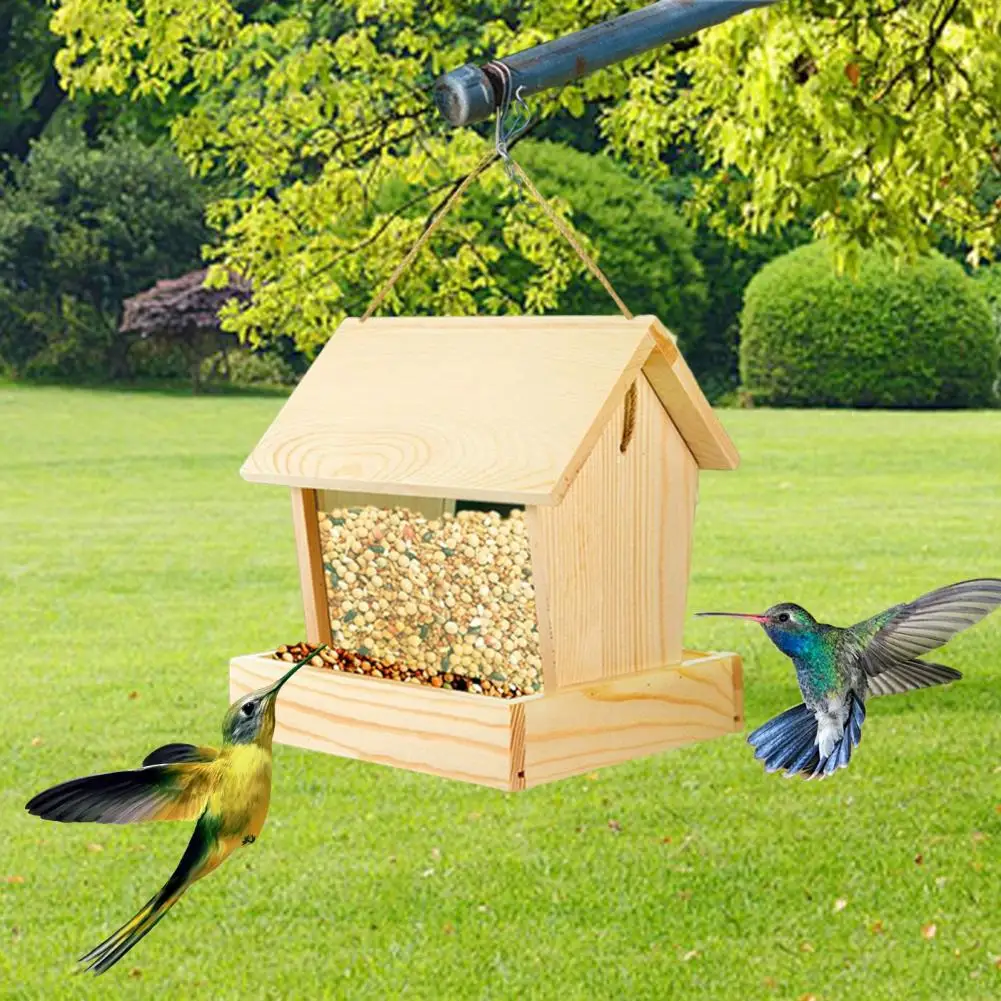 Backyard Bird Feeder Viewing Bird Feeder Outdoor Hanging Bird Feeder House for Cardinals Finches Bluebirds Squirrel for Wild