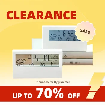 תחנת מזג אוויר לבית עם שעון מע...