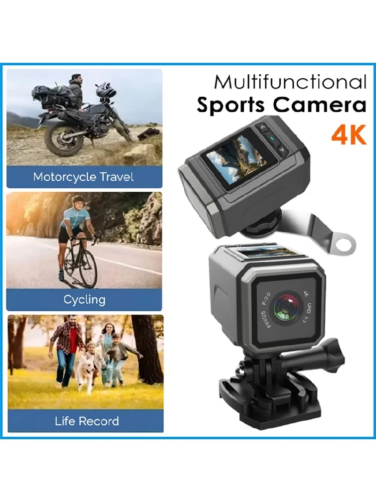 AliExpress NONE A33T-Wifi 4K Ultra HD LCD Screen Waterproof Sports Camera Motorcycle Cam Bicycle Cycling Riding Recorder