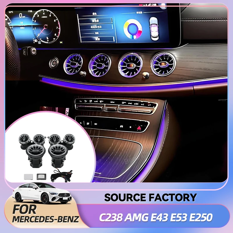 

Interior Stickers 64 Colors LED Air Vents 3D Rotating Tweeter Speaker For Mercedes Benz C238 E Coupe AMG E43 E53 E250 Interior A