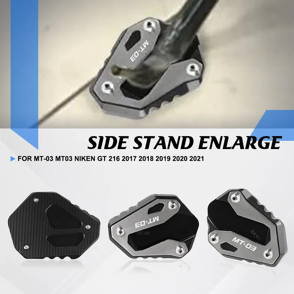 

MT03 Foot Side Stand Auxiliary Pad Kickstand Support Plate Extension FOR Yamaha MT-03 MT03 NIKEN GT 216 2017 2018 2019 2020 2021