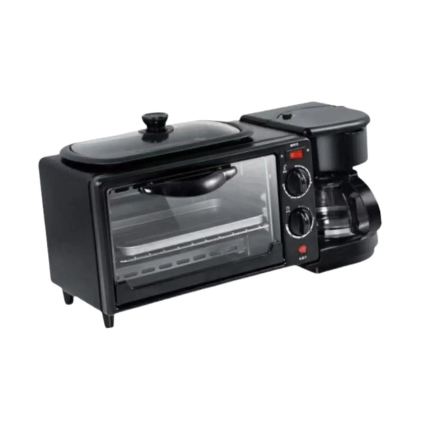 3 in 1 Breakfast Machine Includes Coffee Maker Convenient Toaster Oven with Timer Breakfast Maker for Egg Bread Sausages
