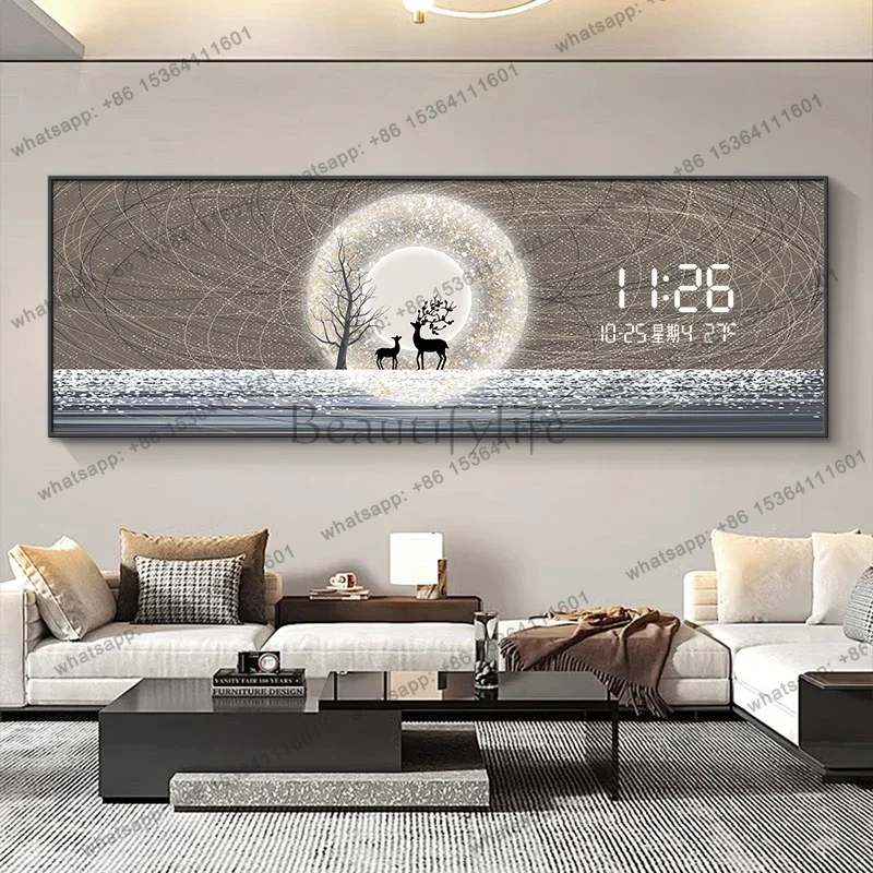 Factory Direct Home Wall Clock Living Room Decorative Painting Digital Display Electronic Clock Home Decor Items Watches Digital