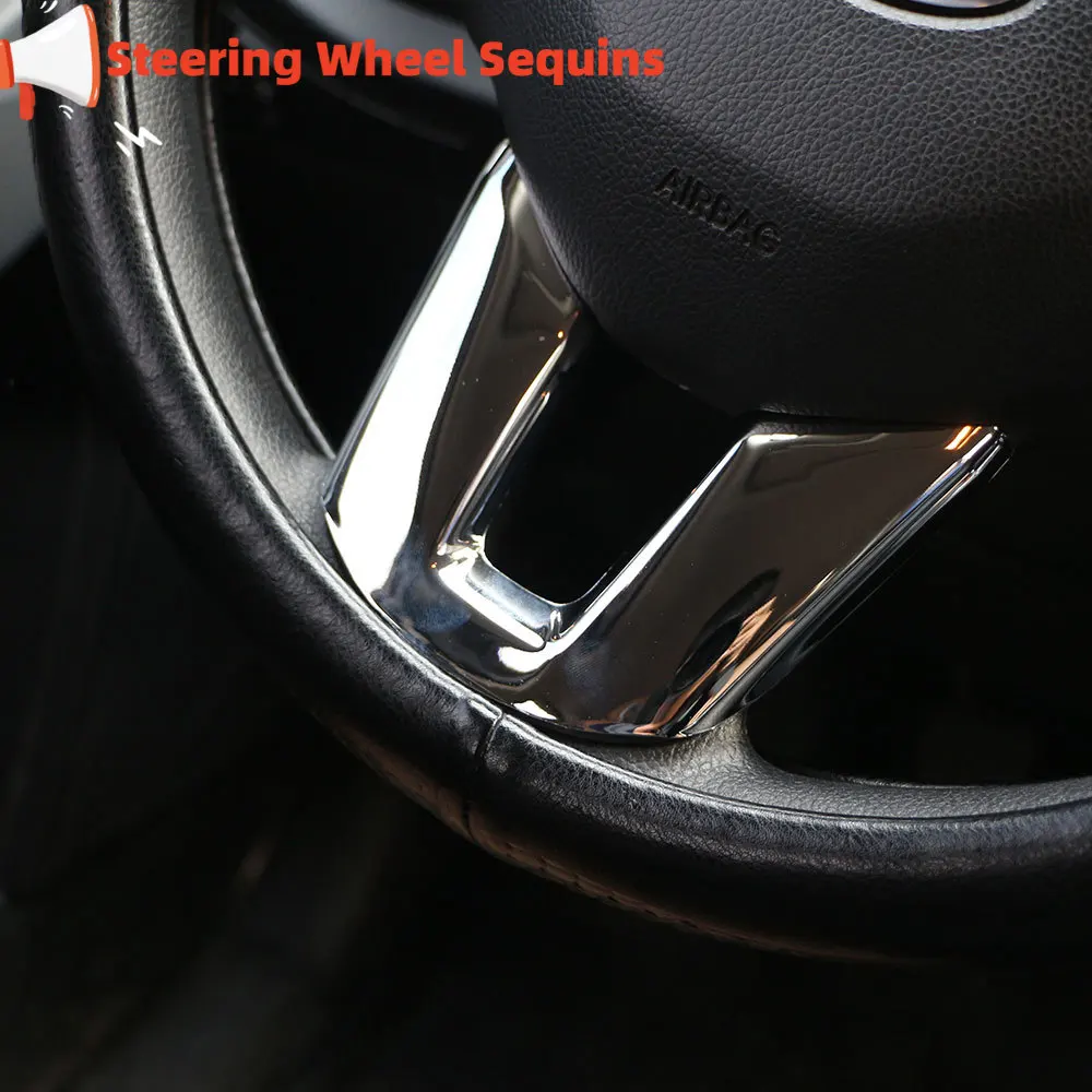 For KIA Sportage 3 SL 2011 2012 2013 2014 2015 2016 Car Chrome Steering Wheel Sequins Decoration Trim Sticker Accessories