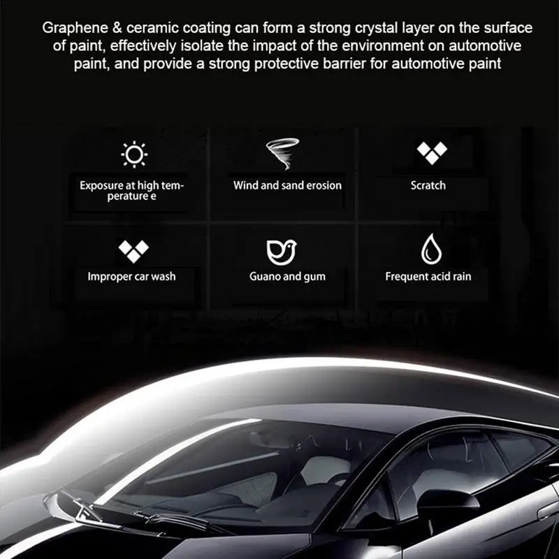 Nano Ceramic Coating for Car 9H Graphene Anti Scratch Coating Agent with Sponge Auto Detailing Kit for Forming Protective Layer