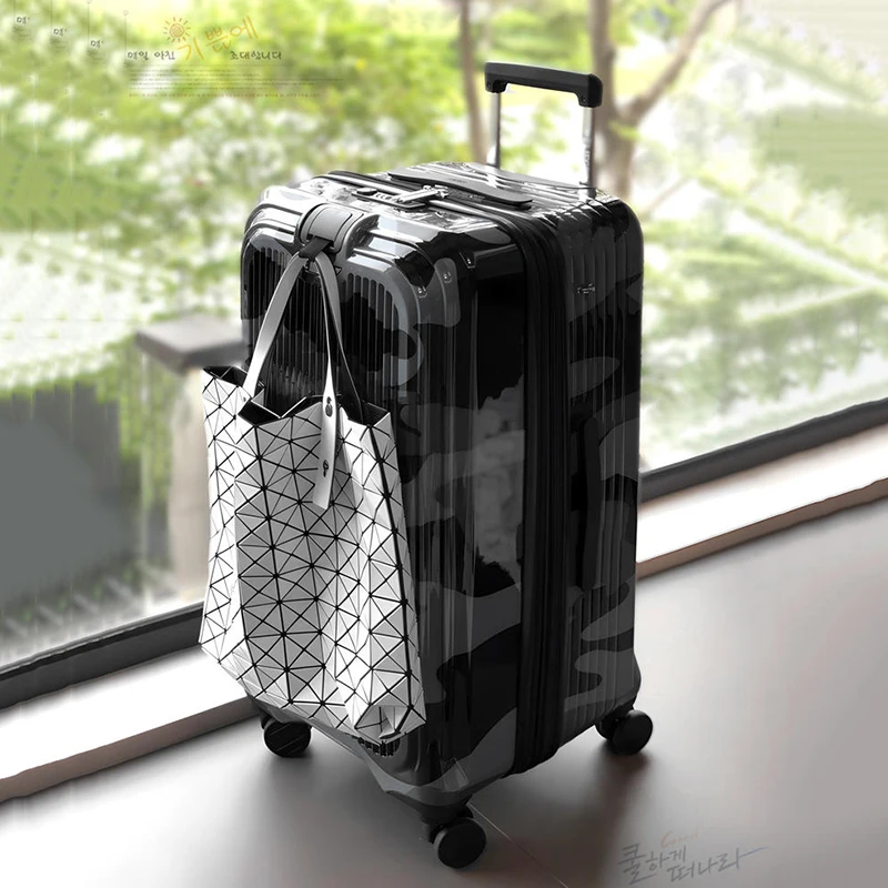 New USB charging luggage large capacity pull rod box 24/28 " carry on fashion trolley suitcase extensible camouflage black case