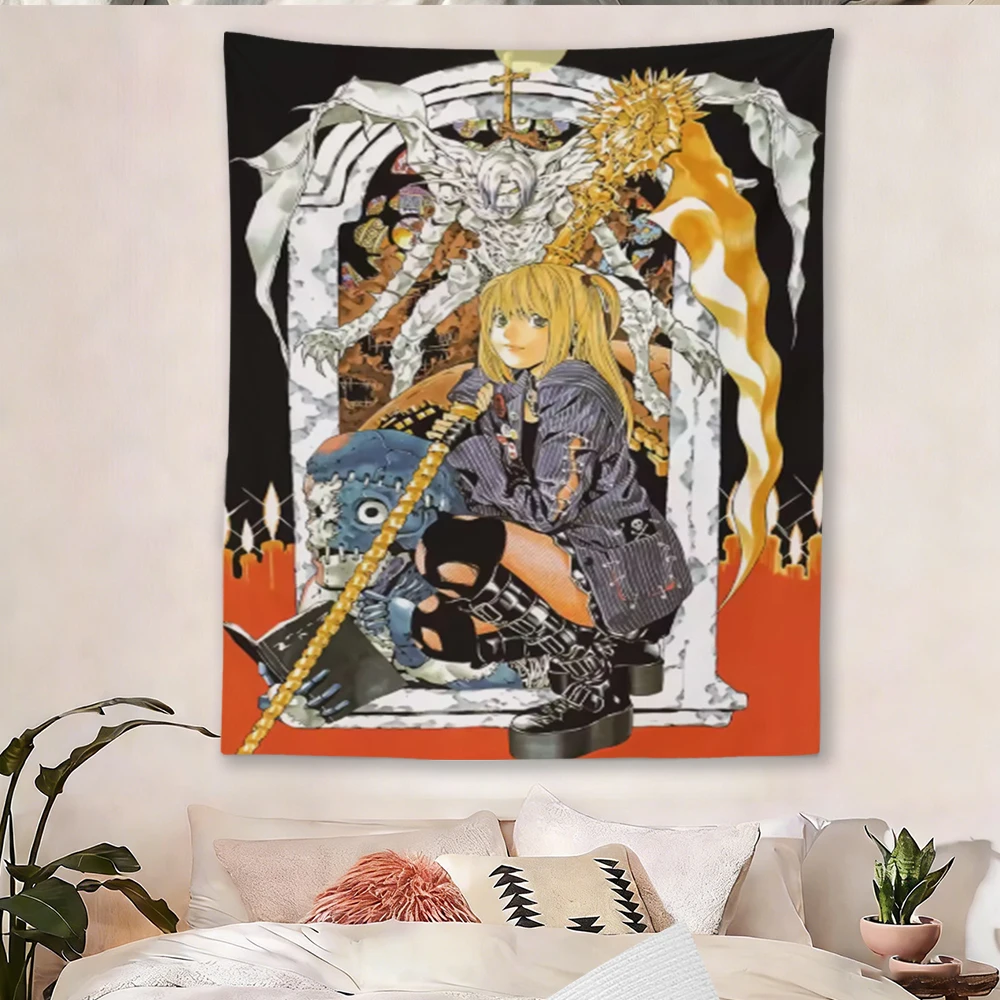 Death Note Misa Amane Tapestry Anime Wall Hanging, Manga Aesthetic Room Decor, Soft Polyester Background Cloth for Bedroom Dorm