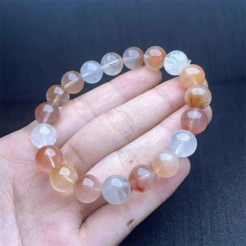 10MM Natural Colored Rabbit Hair Quartz Bracelet Women Men Handmade Stretch Rope Luxury Jewelry Energy Healing Gift 1PCS