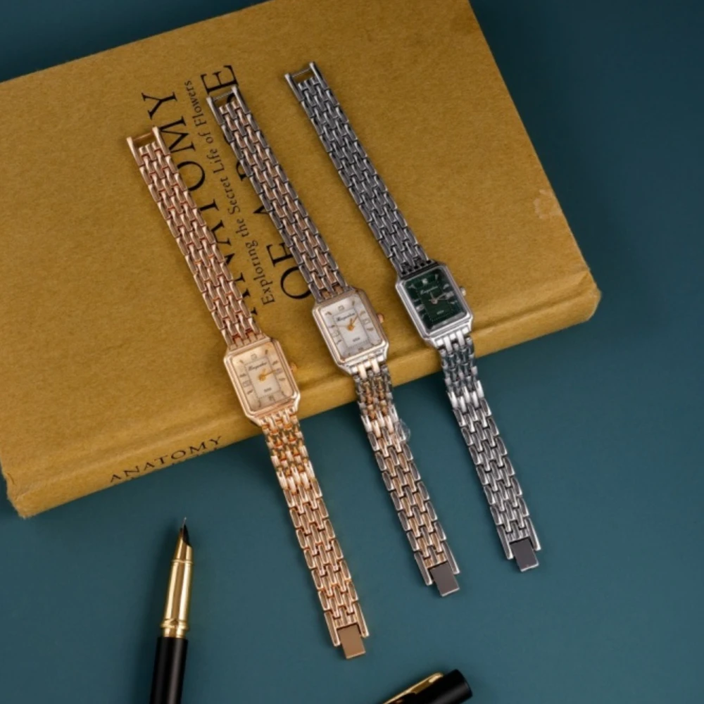 ساعة سيدات أنيقة بسيطة بمينا صغير وحركة كوارتز عالية الجودة وحزام ساعة من سبائك الزنك بتصميم أنيق وساعات نسائية عصرية #1