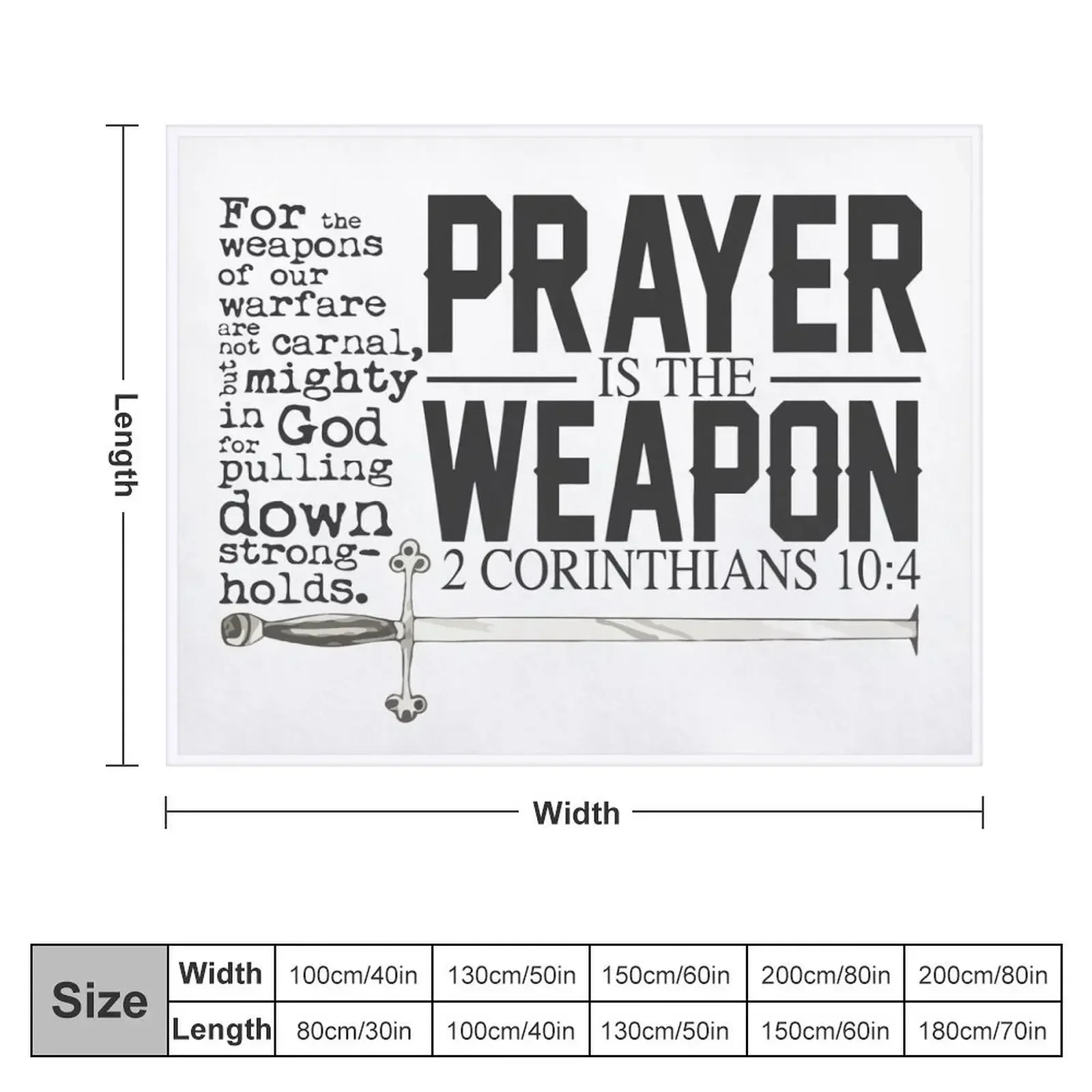 Prayer Is the Weapon To Pull Down Strongholds 2 Cor 10 4 KJV Throw Blanket Warm Multi-Purpose Quilt Personalized Gift Blankets