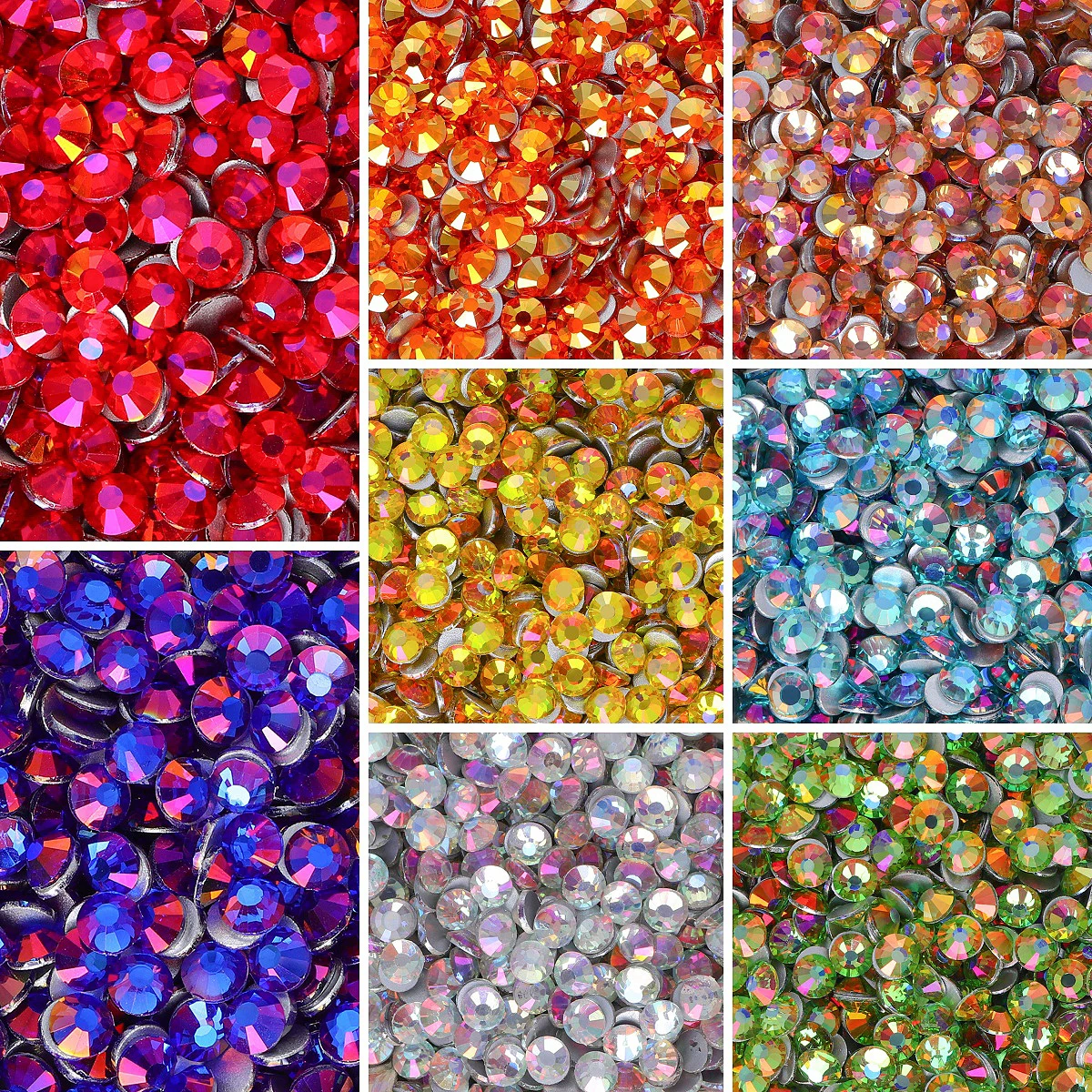 Neue Farben SS6-SS30 Hochwertige Glas Kristall Strass Glitter Strass Flatback Steine Für Nail art DIY Handwerk Dekoration