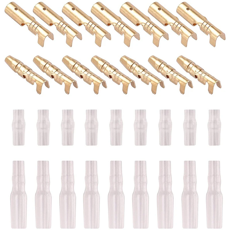 

120pcs/30sets 3.9mm Bullet Terminal Car Electrical Wire Connector Female and Male Bullet Connector with Case Cold Press Terminal