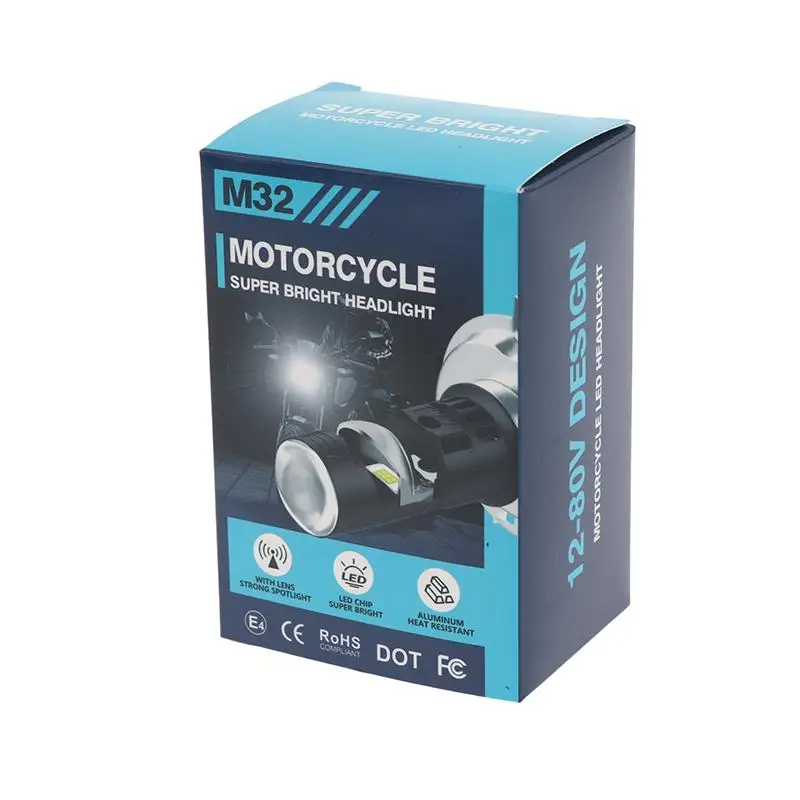 Motorcycle LED Headlight High Brightness Output Aluminum Heat Sink IP65 Waterproof for 12V Cruiser Chopper Bikes