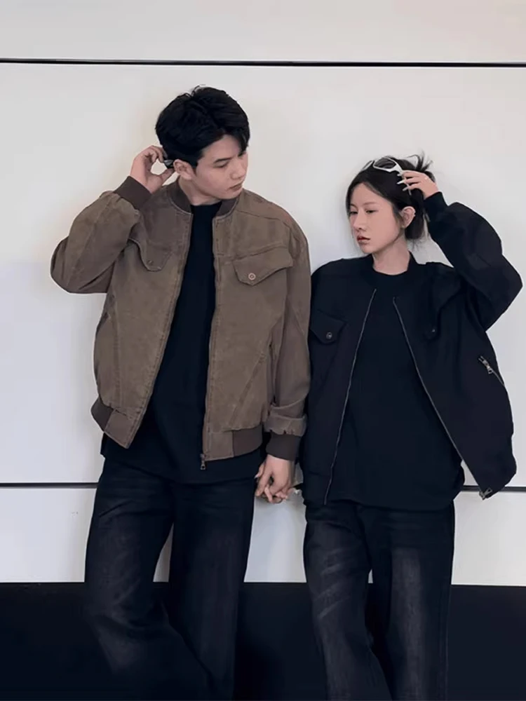 

American High Street Retro Workwear Jaet Men's Spring Autumn Versatile Cool Deconstructed High-End Flight Jaet for Couples