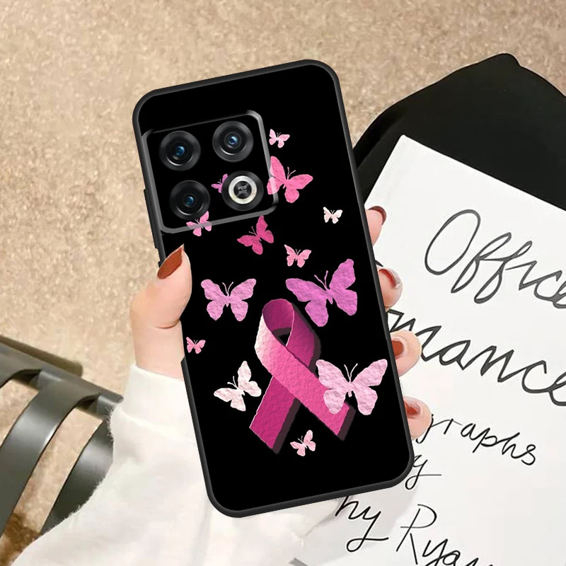 Girl Breast Cancer Pink Ribbon For OnePlus 10 Pro 9 Pro 8T 9RT 10T Ace Phone Case For OnePlus Nord 2 CE N10 N20 N100 N200