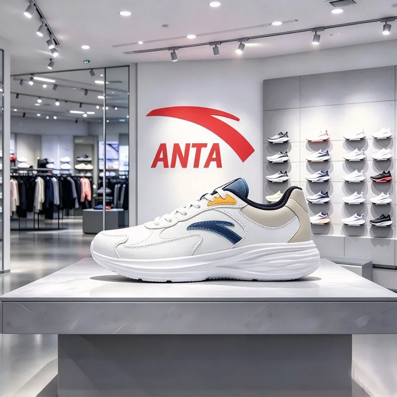 ANTA Nebula 3 Leather Anti Splashing and Shock Absorbent Running Shoes Men's Soft soled Comfortable Commuting Sports Shoes
