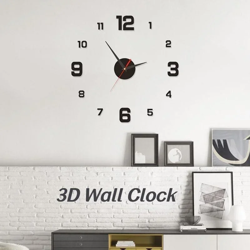 3D Wall Clock Luminous Frameless Wall Clocks DIY Digital Clock Wall Stickers Silent Clock for Office Wall Decor Study view 3