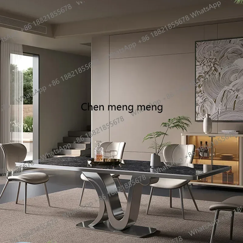 

Горячая распродажа: Роскошный обеденный стол в скандинавском стиле с мраморной столешницей, современный дизайн, металлические ножки, для дома, кухни, сада.