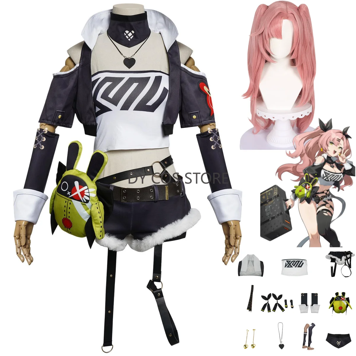 

Game Zenless Zone Zero Nicole Demara Cosplay Costume Cunning Hares Masquerade Coat Shorts Tube Tops Woman Sexy Carnival Suit
