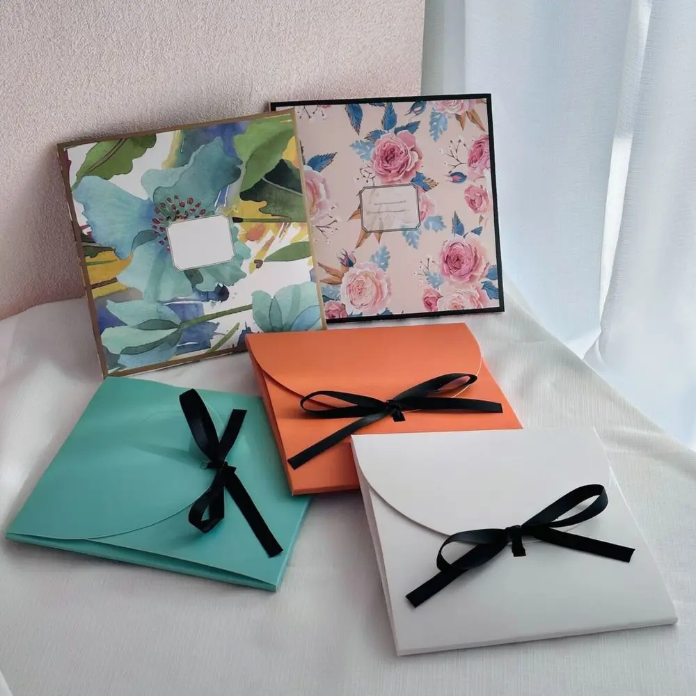 Minimalist Paper Gift Box For Fashion Accessories Silk Scarf Underwear Towel Storage Envelope Packaging Case Elegant Present
