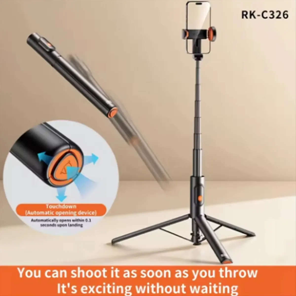 Top Sale Self-Popping Selfie Stick Tripod Portable Bluetooth Remote Control Selfie Sticks Handheld Sticks for Outdoor Travel