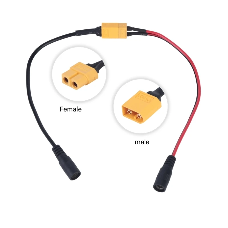 20CM XT60 To 5521 solar charging Power Cable 5.5*2.1mm Male Female Connector Adaptor For TS100 Soldering Iron