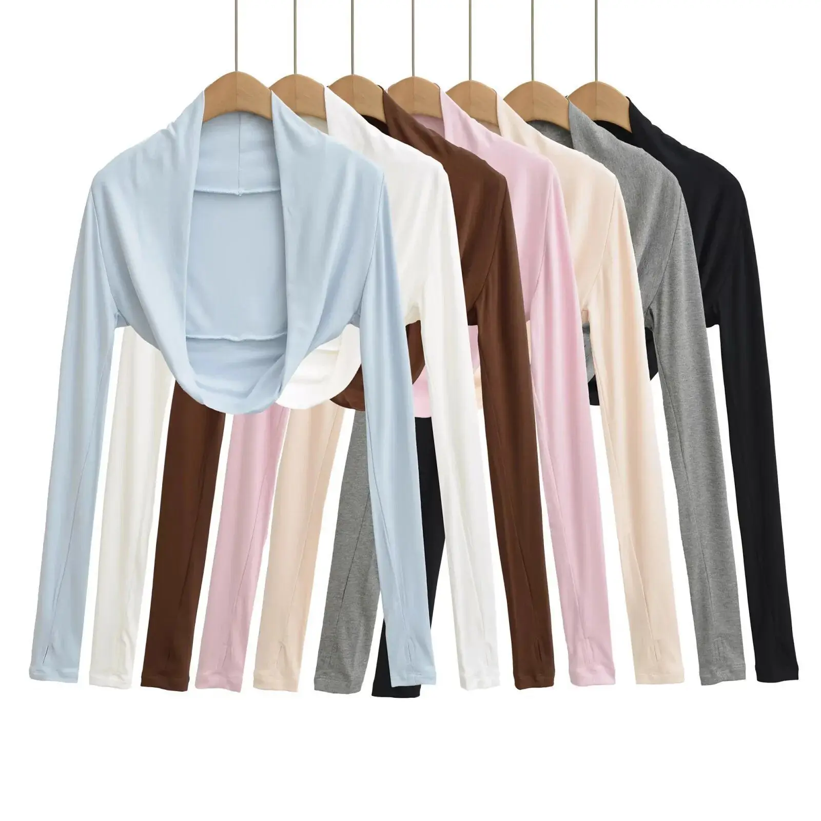 Unique Short Open Cardigan Shoulder Angle Design Modal Fabric Covers Side Breast Wings Slimming Fashionable Youth Women's Top