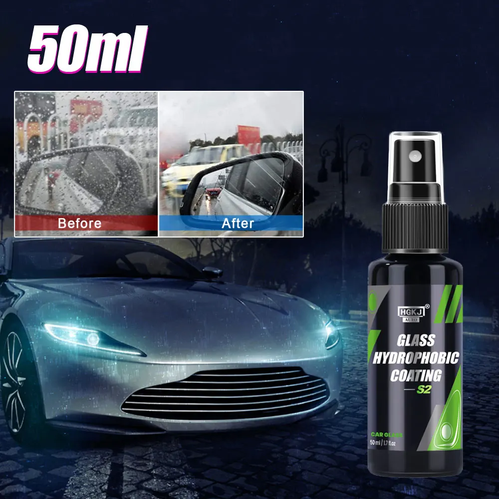 Water Repellent Spray HGKJ 2 Anti Rain Coating For Car Glass Hydrophobic Anti-rain Liquid Windshield Mirror Mask Auto Chemical