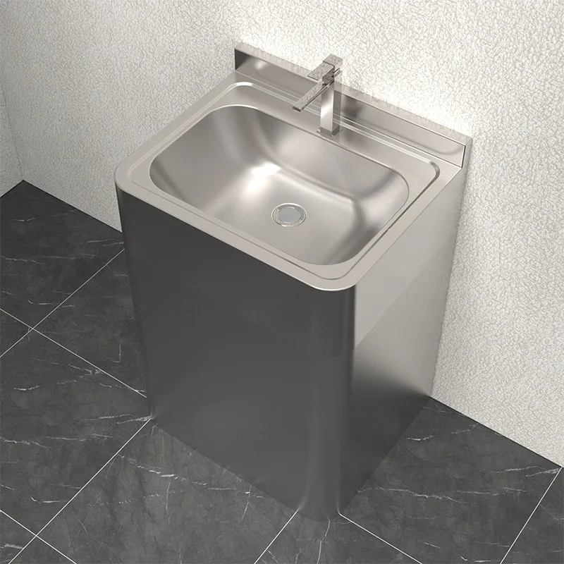 

Stainless steel wash basin, thickened rounded corners, anti-collision and easy to clean, stainless steel prison bathroom wash