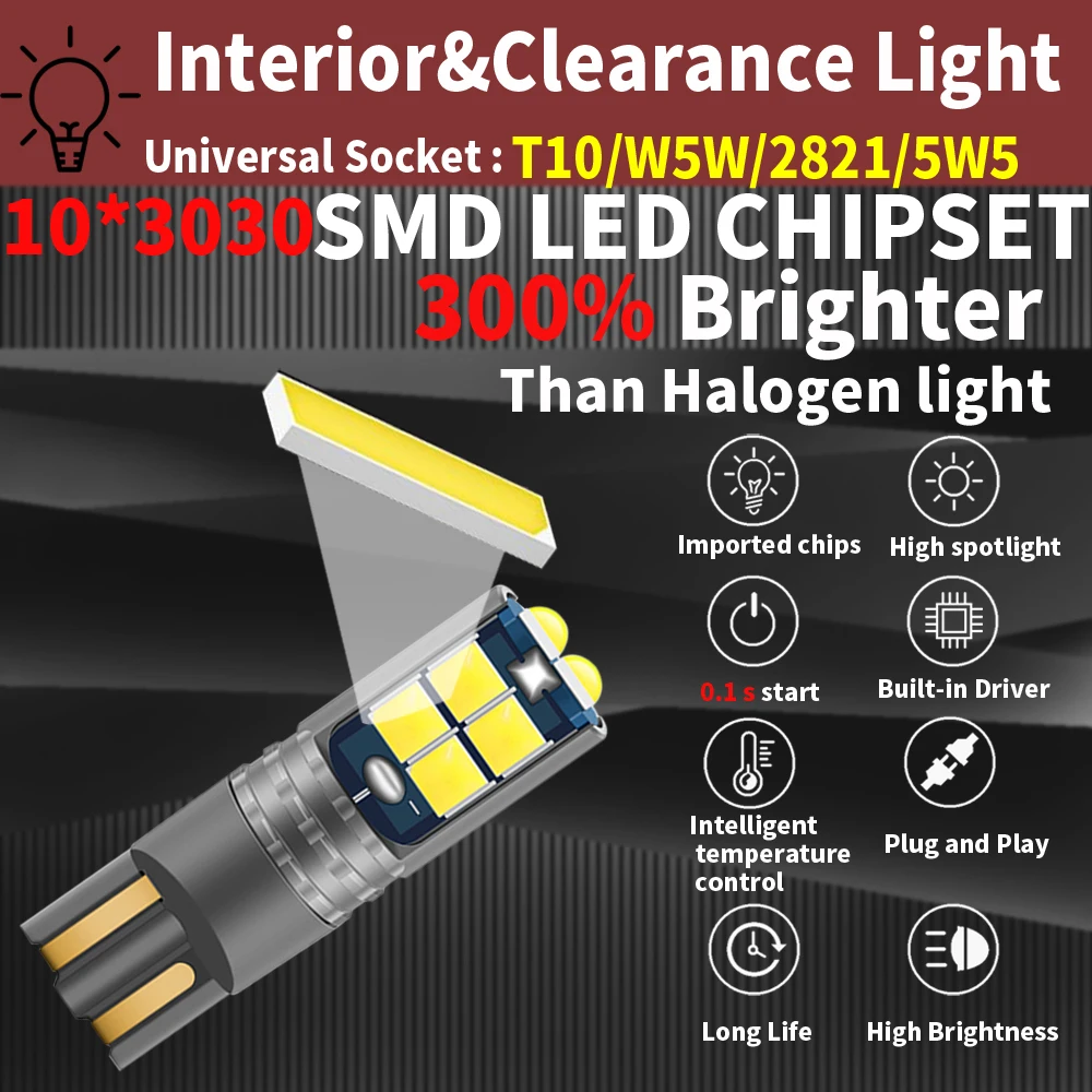 2pcs LED Clearance Light Parking Lamp Bulb W5W T10 194 2825 Canbus For Volvo C30 C70 S40 S60 S70 S80 V50 V70 XC70 XC60 XC90