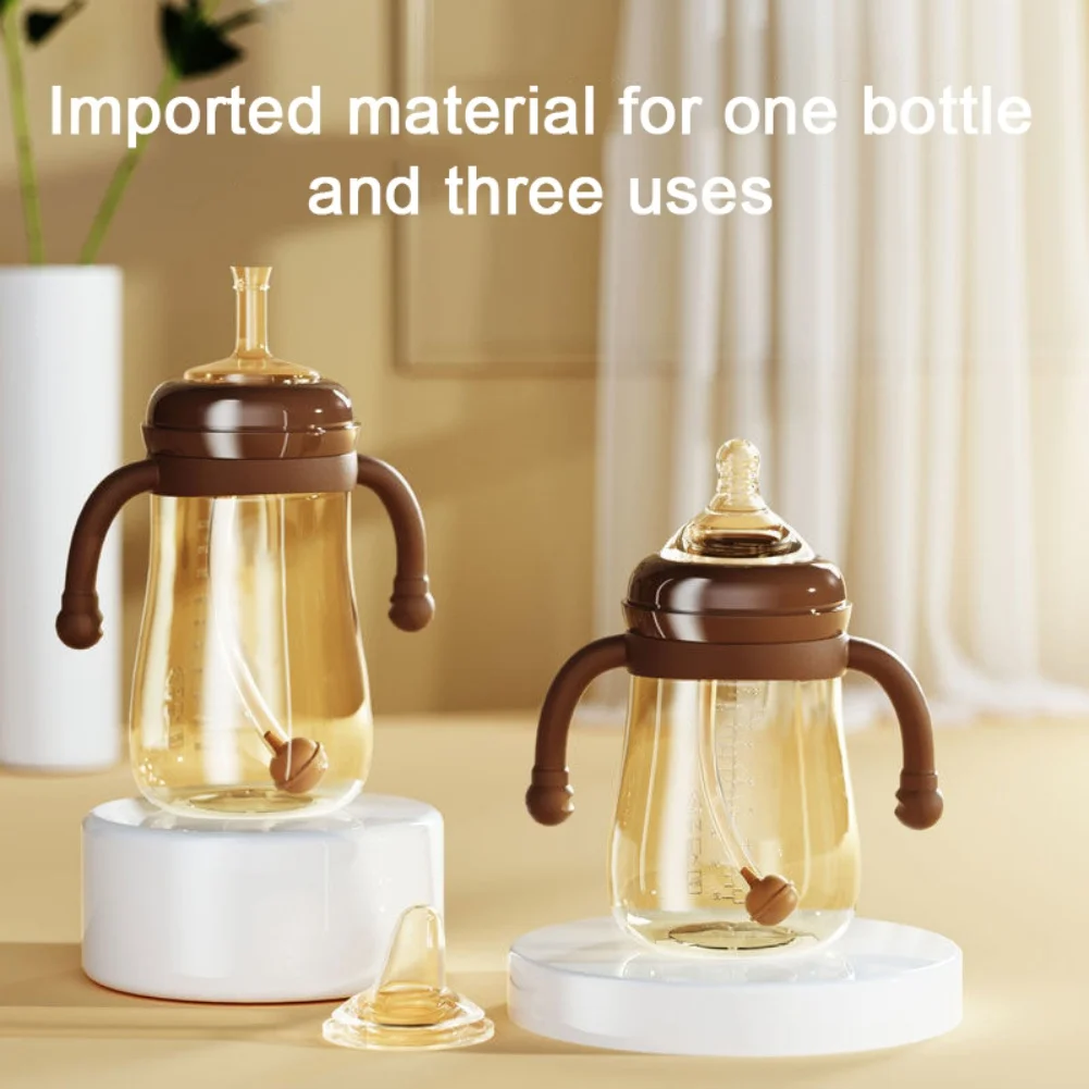 

Силиконовая бутылочка для кормления детей, бутылочка для кормления с ручкой для отлучения ребенка, бутылочка с соской против удушения для детей 0-36 месяцев, 180 мл/240 мл