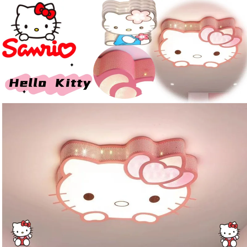 

Sanrio Hello Kitty, ценный креативный светодиодный потолочный светильник для спальни для мальчиков и девочек, новый стиль, милый минималистичный современный светильник с героями мультфильмов