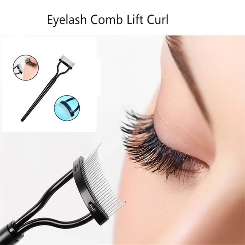 Peigne bigoudi pour cils, séparateur de cils, brosse en métal, guide de mascara, applicateur de sourcils, bigoudi, outil de maquillage beauté des yeux, 1P