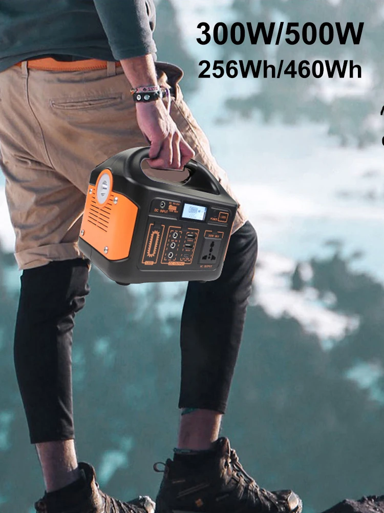 GaiaRay 500W 300W Tragbares Kraftwerk AC 220V Solargenerator LiFePO4 Batterie Notstrompflanze Outdoor Angelwerkzeug LED