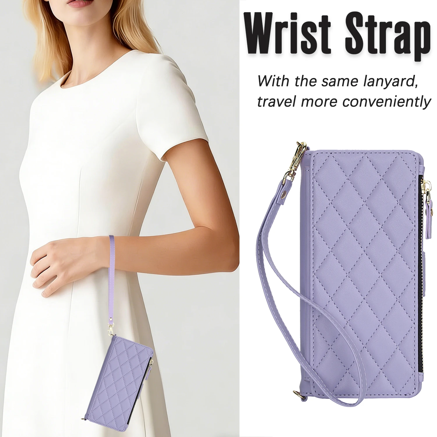 Luxury Crossbody Wallet Leather Cards Holder Case For Samsung Galaxy Z Fold 8 Ultra 7 6 5 5G Shockproof Back Cover Accessories