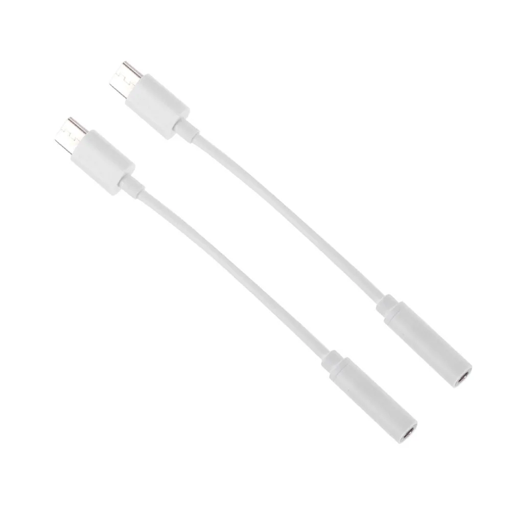 2 pces tipo-c para 3.5mm adaptador de áudio durável material de cobre pvc compatível com a maioria dos telefones conversor de fone de ouvido portátil