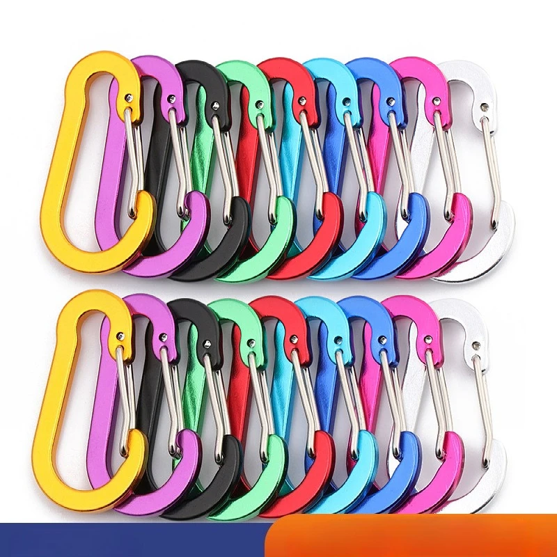 

5-Pack Spring Gate Clips for Outdoor Gear, Backpack, Keychain, Water Bottle Holder, Climbing Hook for Hiking Camping