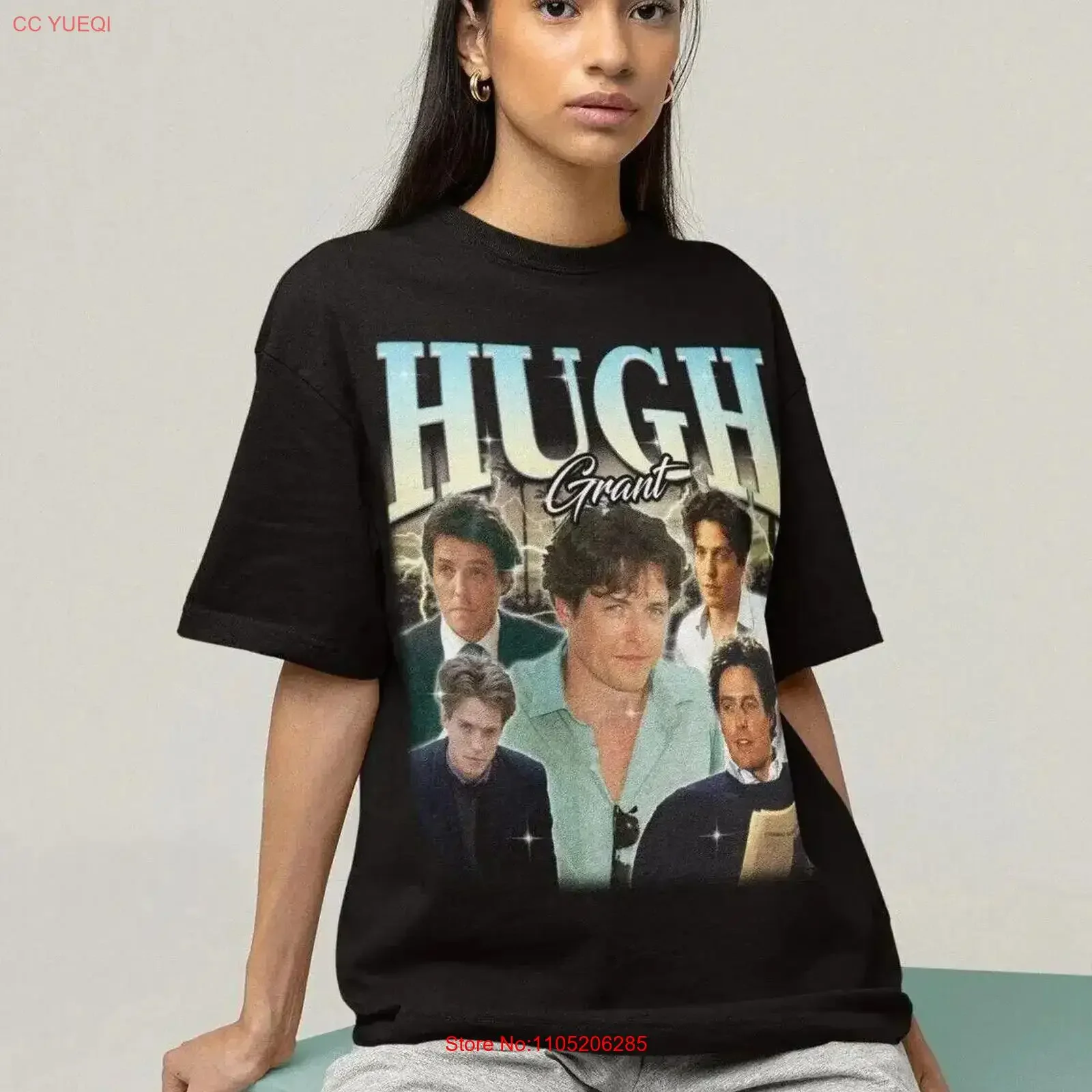 

Hugh GranT T Shirt Fan vintage Washed graphic Breathable Comfortable Casual fashion Soft streetwear Stretched Slightly vintage