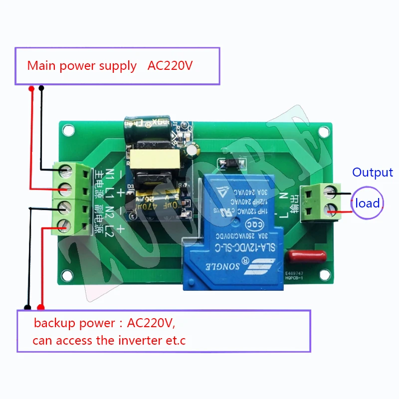 AC 220V two-way power automatic switch / main backup dual power high power transfer switch relay module